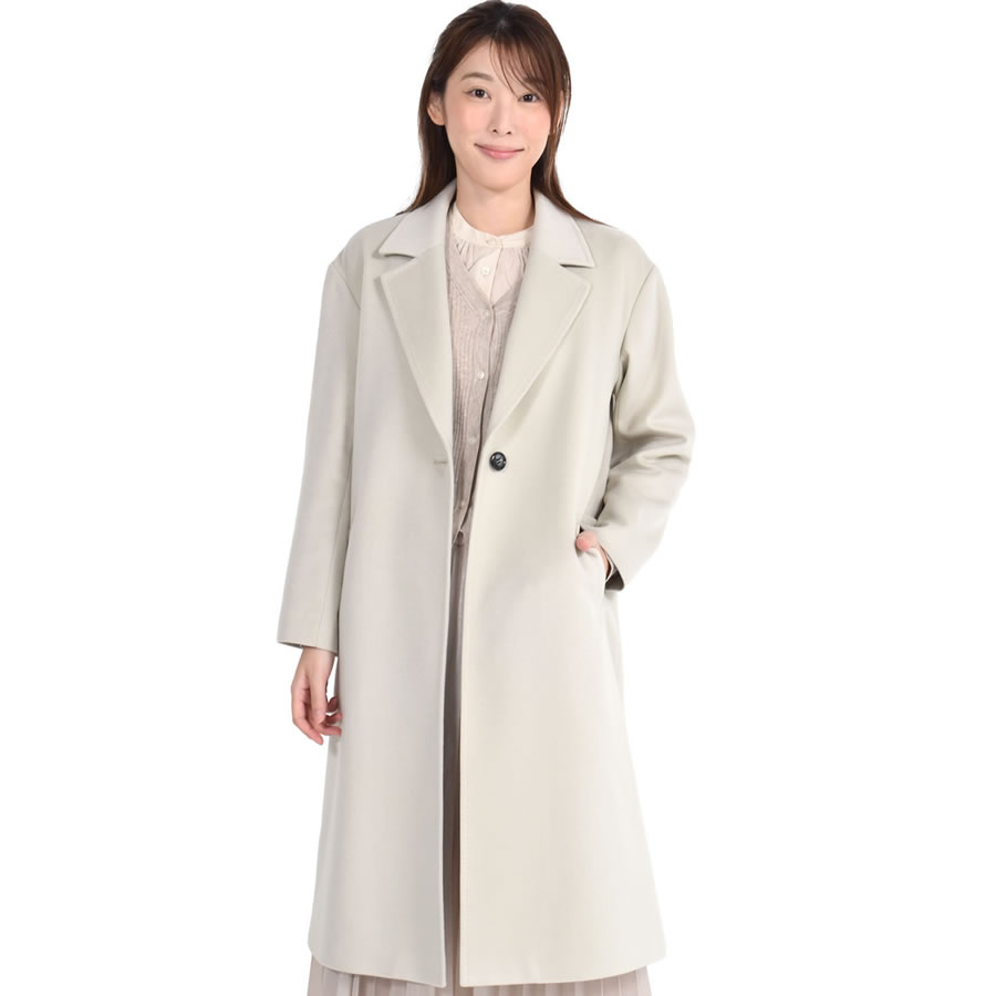 カシミヤ コート レディース カシミヤ100% ロングコート チェスター