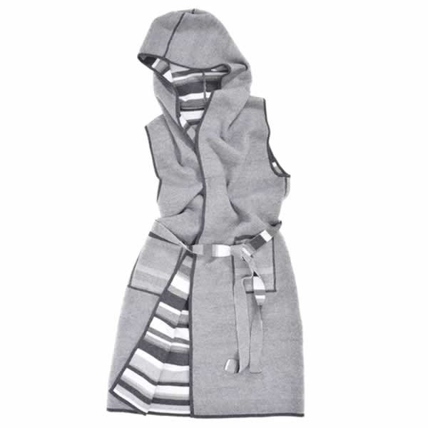 カシミヤ カシミアウール リバーシブル ニット ジレ(cn3911