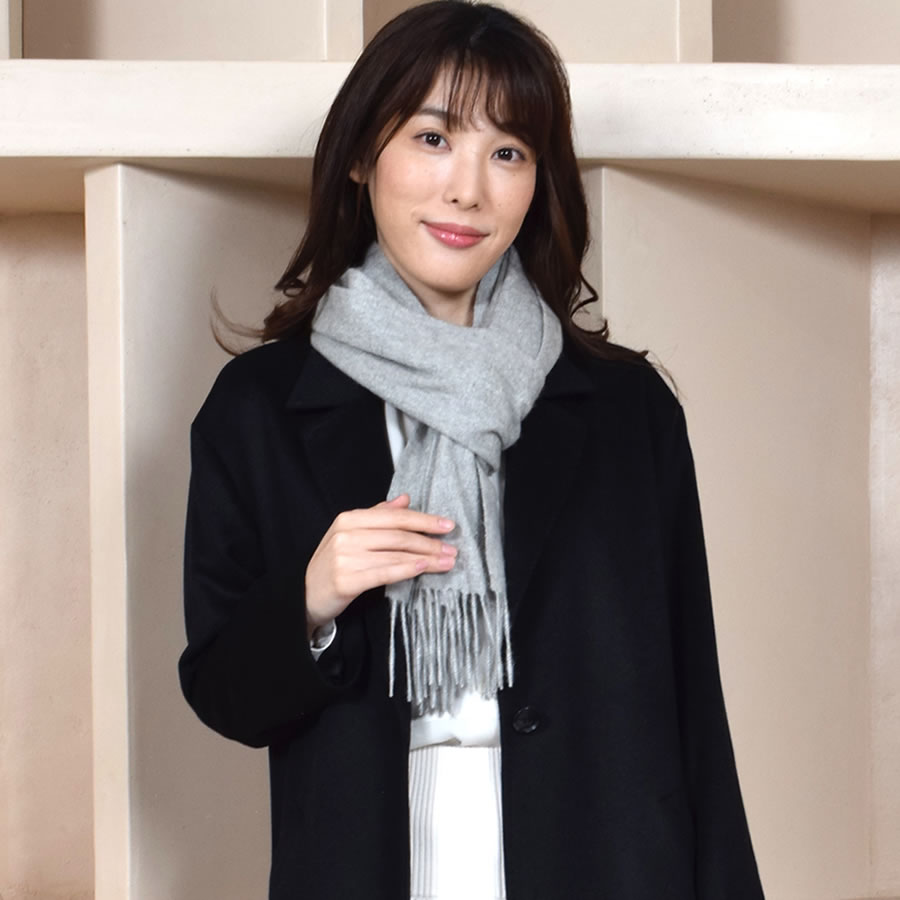 HERMES カシミヤマフラー ブラックフリンジ付き エルメス HERMES フリンジ ロゴ マフラー カシミヤ パープル