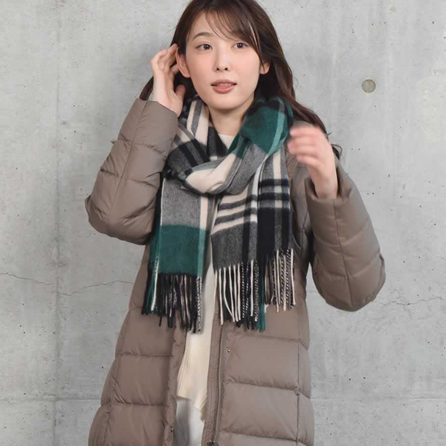 ストール カシミヤ100% ストール チェック カシミアストール カシミヤ100% 大判 ストール チェック柄 2025  クリスマス  ギフト［名入れ刺繍可能］ | Merfirge | 09