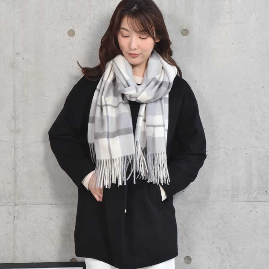 美品⭐️Merfirge カシミヤ100% ストールチェック柄 Merfirge カシミヤ ストール カシミヤストール カシミアストール