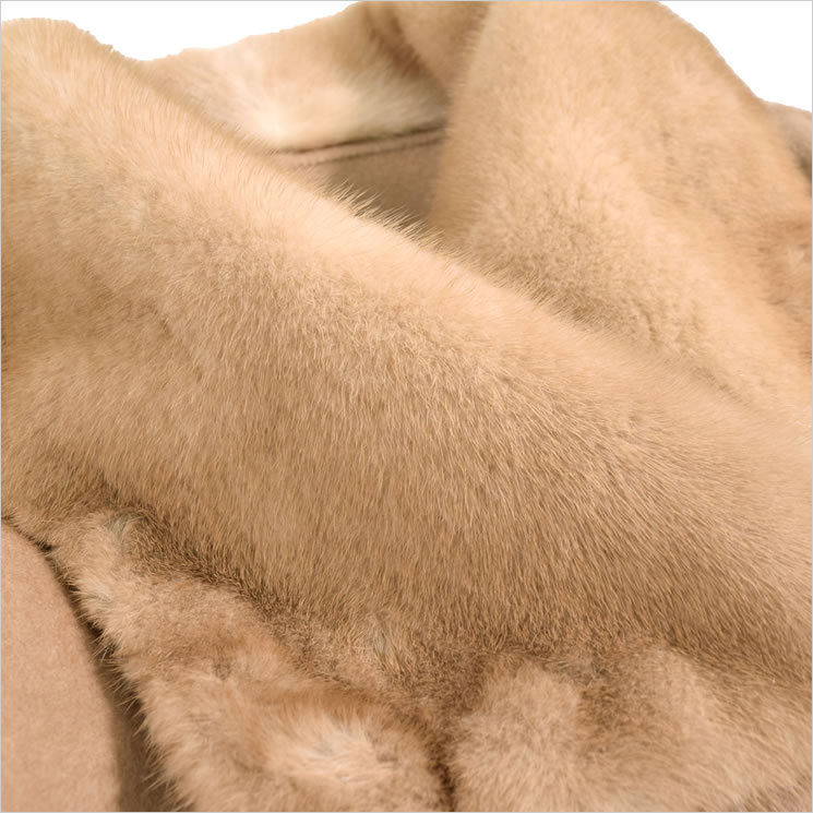 カシミヤコート カシミヤ100% ダブルフェイス コート ミンクトリム