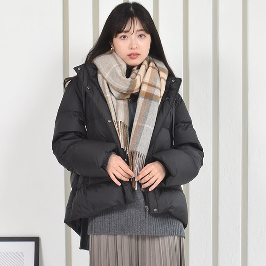 Merfirge 爆買 ストール チェック カシミヤ混ウールストール カシミヤ