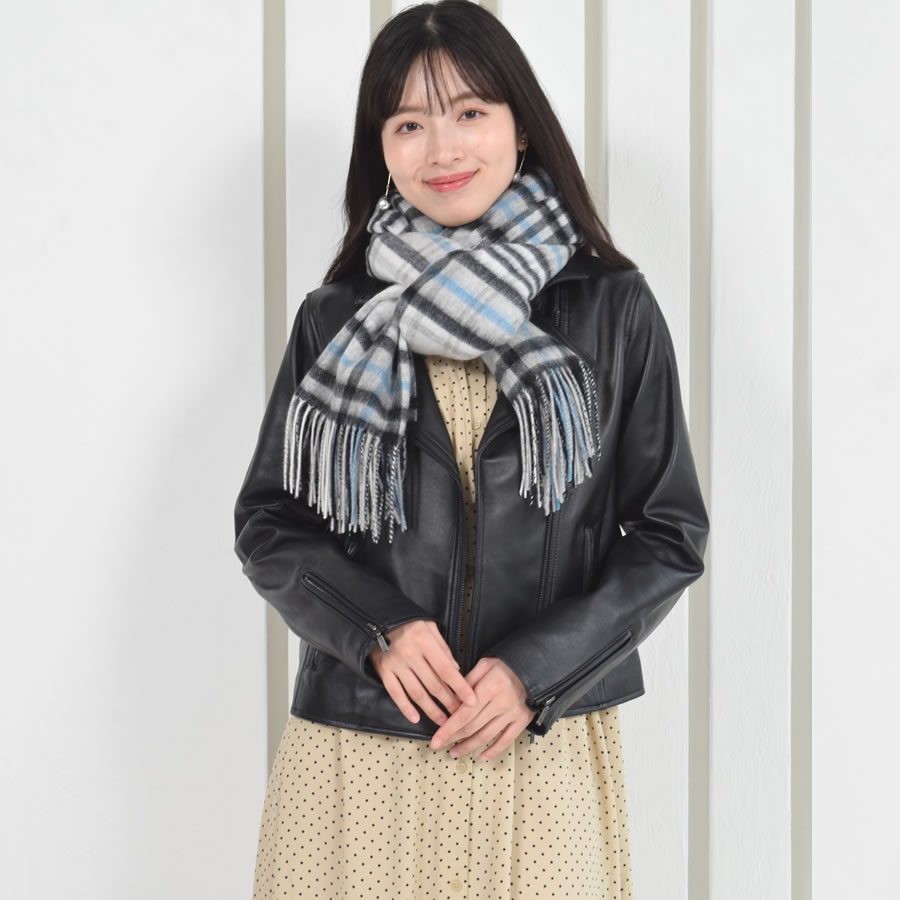 Merfirge 爆買 ストール チェック カシミヤ混ウールストール カシミヤ