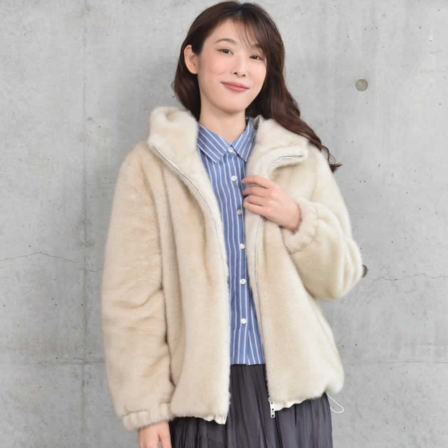 Merfirge ファーコート ファージャケット エコファー ミンクライク 