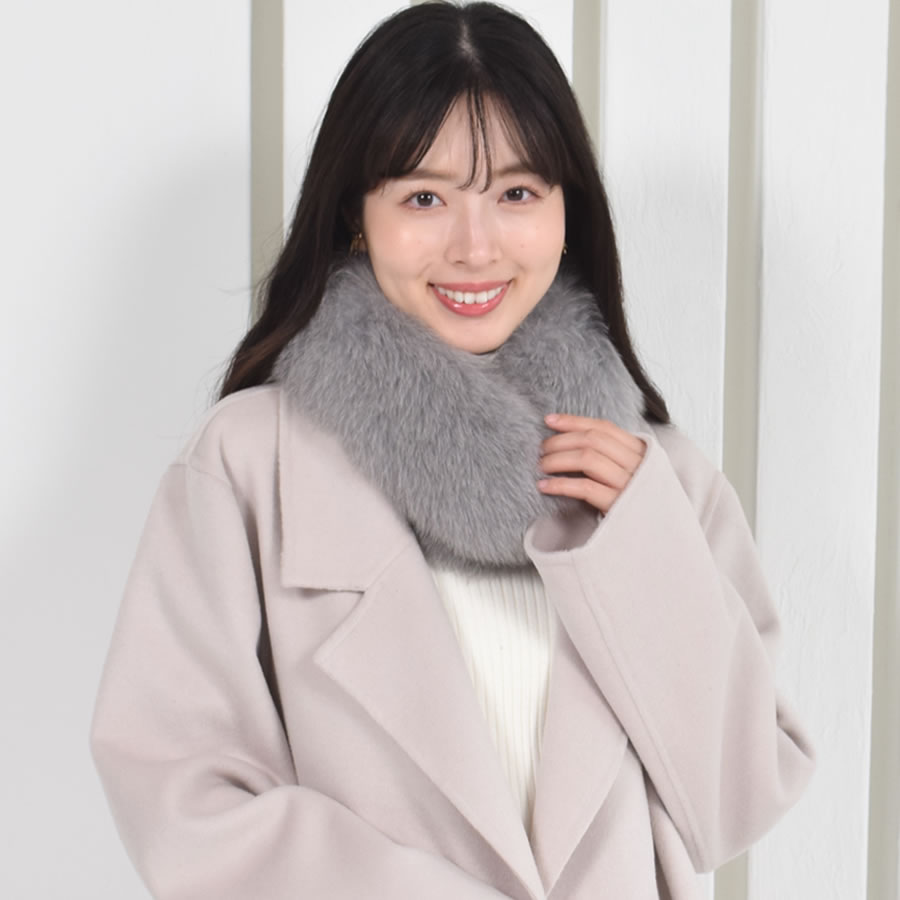 ファーマフラー 日本製 SAGA クリップ付 フォックスマフラー