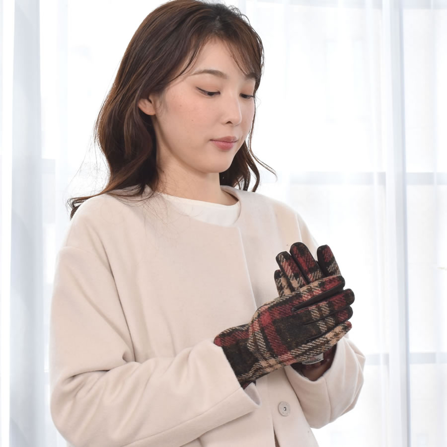 HARRIS TWEED（ハリスツイード） 爆買 グローブ レディース 手袋 羊革
