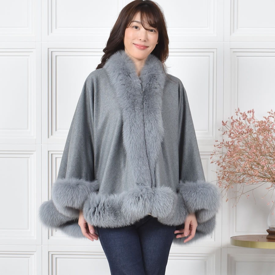 FIROSA フィローザ　ハイネック　カシミヤ　ポンチョ　ケープ　カーディガン FIROSA フィローザ ハイネック カシミヤ ポンチョ ケープ