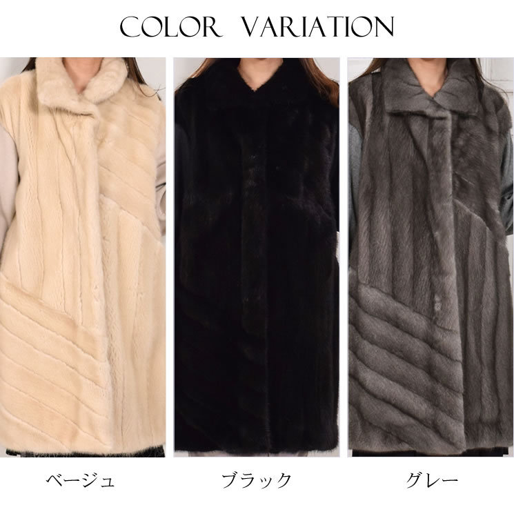 SAGA ミンク カシミヤ カシミア 100％ コート ファー ファー
