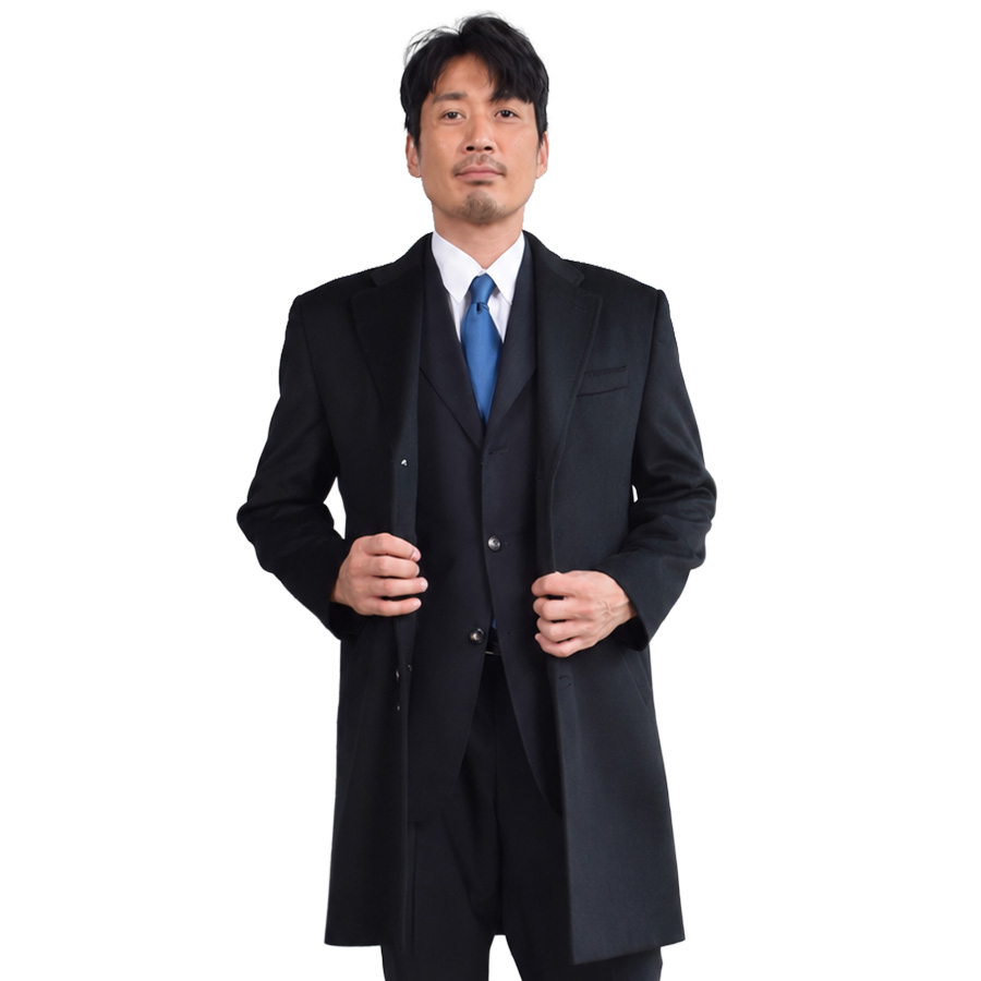Merfirge チェスター コート メンズ カシミヤ カシミア ウール混