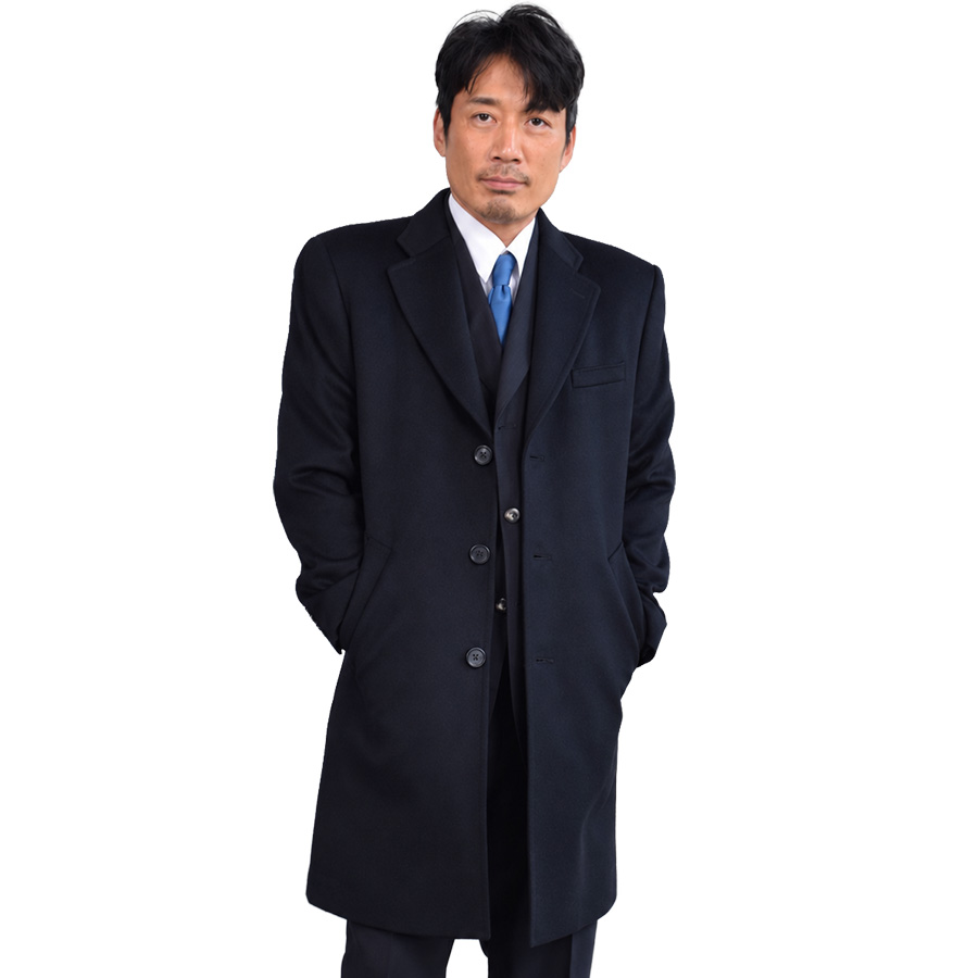 Merfirge チェスター コート メンズ カシミヤ カシミア ウール混