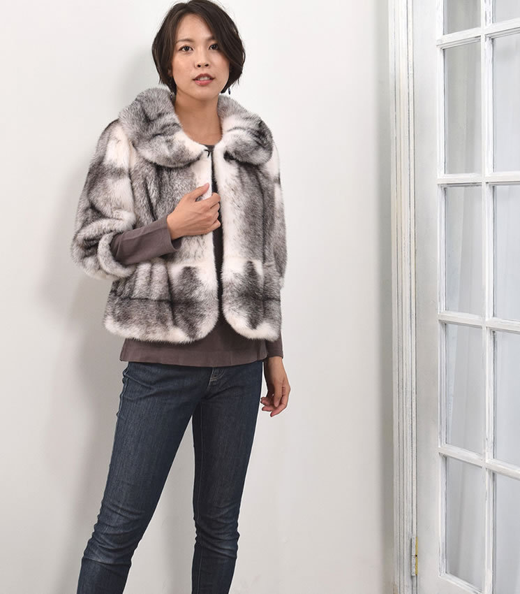 SAGA ブラッククロス ミンク ファージャケット (ms6839) : ハヤシグチ