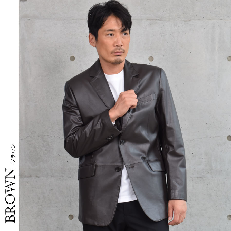 本革 ラム レザー メンズ ジャケット 本皮 シングル アウター 革ジャン