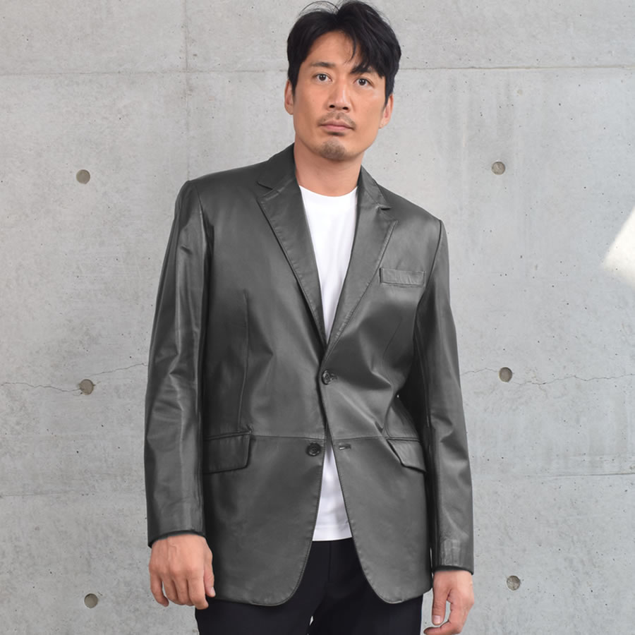 爆買 本革 ラム レザー メンズ ジャケット 本皮 シングル アウター 革
