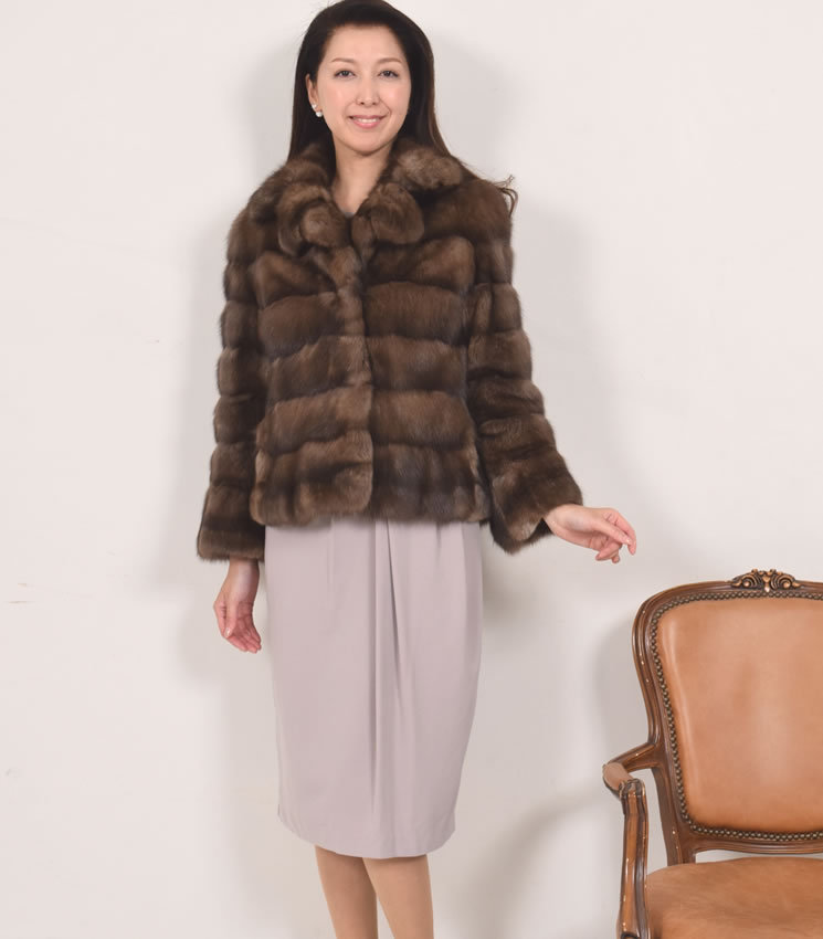 毛皮 セーブル ファー ジャケット ロシアンセーブル (s8659