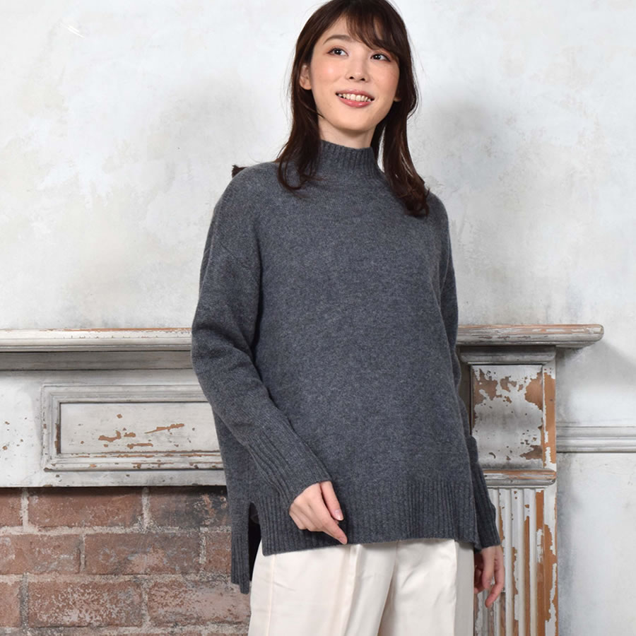 ニット セーター ボトルネック ハイネック 売れ筋商品|||トップス 長袖 カシミヤニット カシミヤセーター カシミヤ混 ウールカシミヤ (wn3453) Merfirge ニット セーター ボトルネック ハイネック トップス