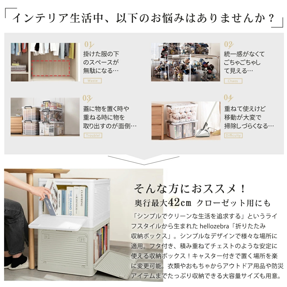 収納ボックス 折りたたみ コンテナボックス 収...の詳細画像3