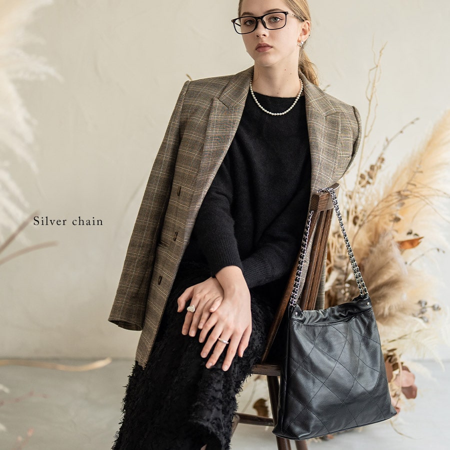 チェーンバッグ ショルダーバッグ 本革 牛革 キルティング【 barmed バルメド】