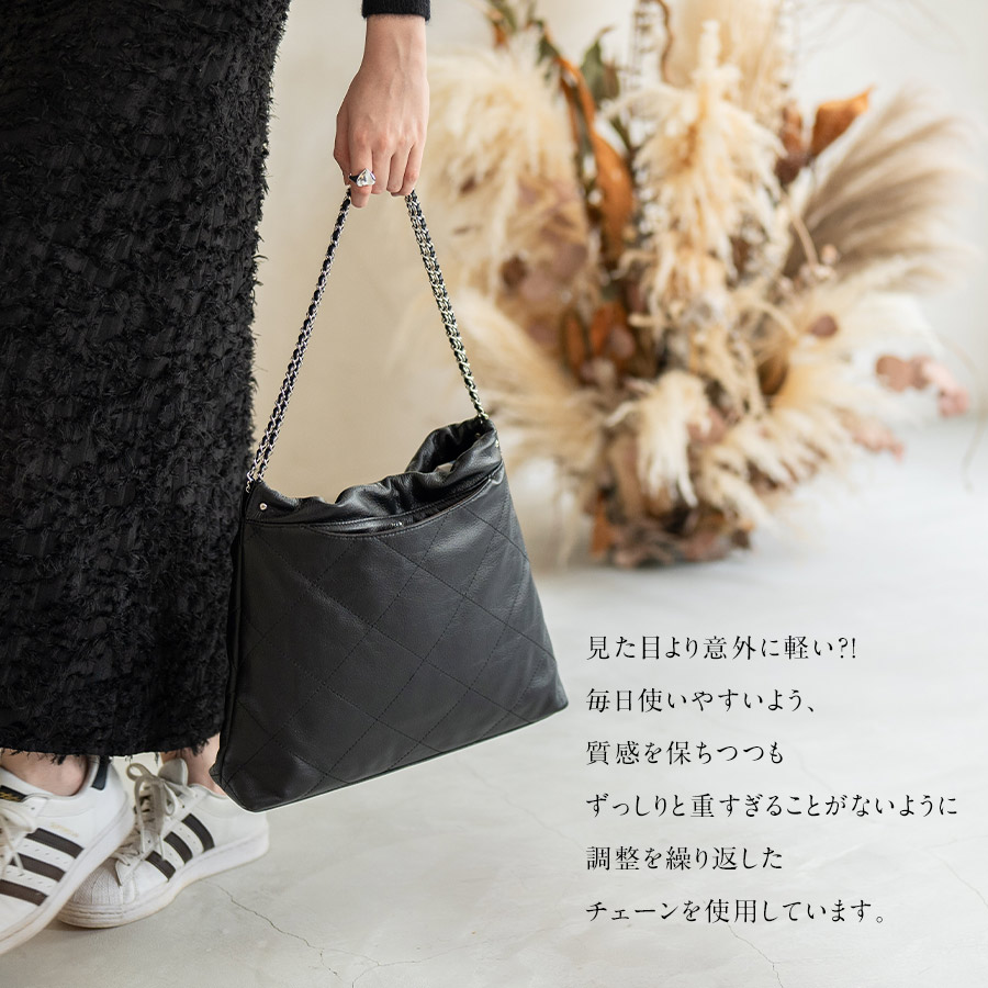 チェーンバッグ ショルダーバッグ 本革 牛革 キルティング【 barmed バルメド】