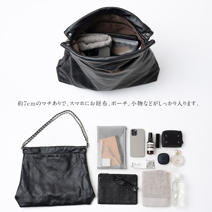 チェーンバッグ ショルダーバッグ 本革 牛革 キルティング【 barmed バルメド】