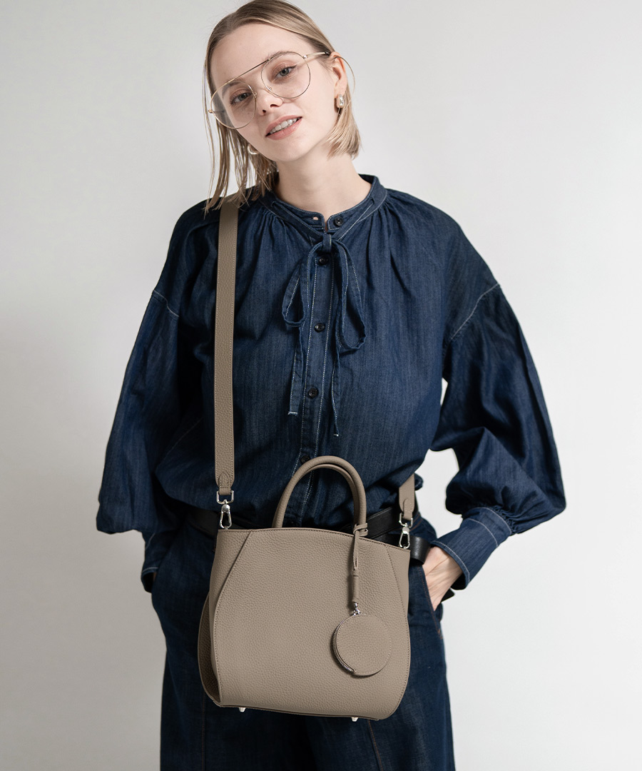 本革 2way ショルダーバッグ コインケース付属　ハンドバッグ セレモニーバッグ