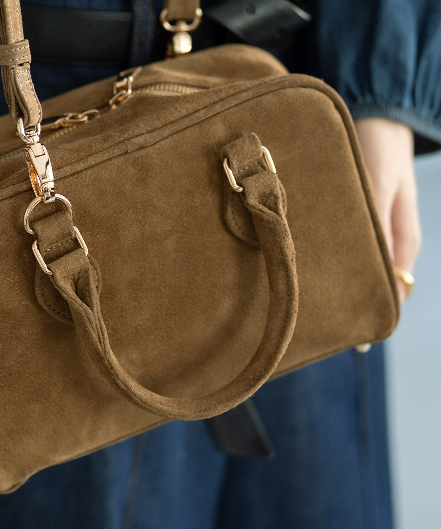 本革 スウェード 2way ショルダーバッグ ハンドバッグ【 Baby Donusa ベイビードヌサ 】