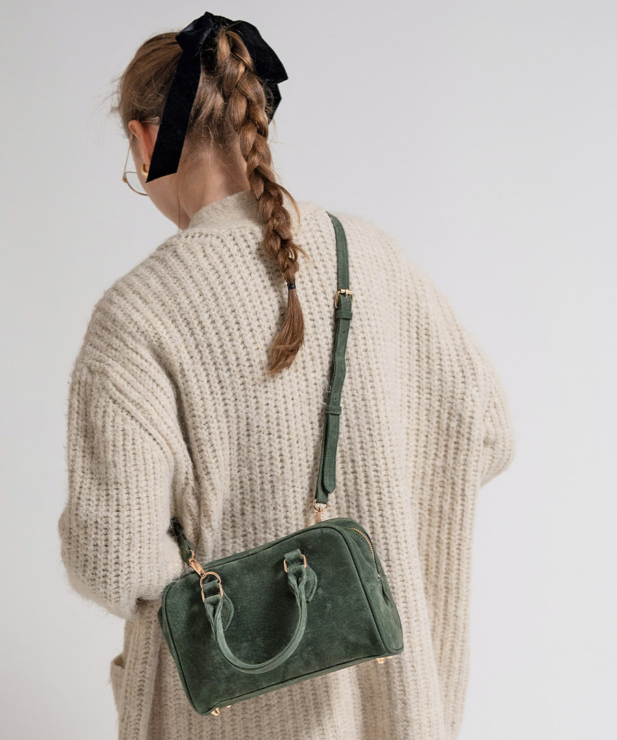 本革 スウェード 2way ショルダーバッグ ハンドバッグ【 Baby Donusa ベイビードヌサ 】