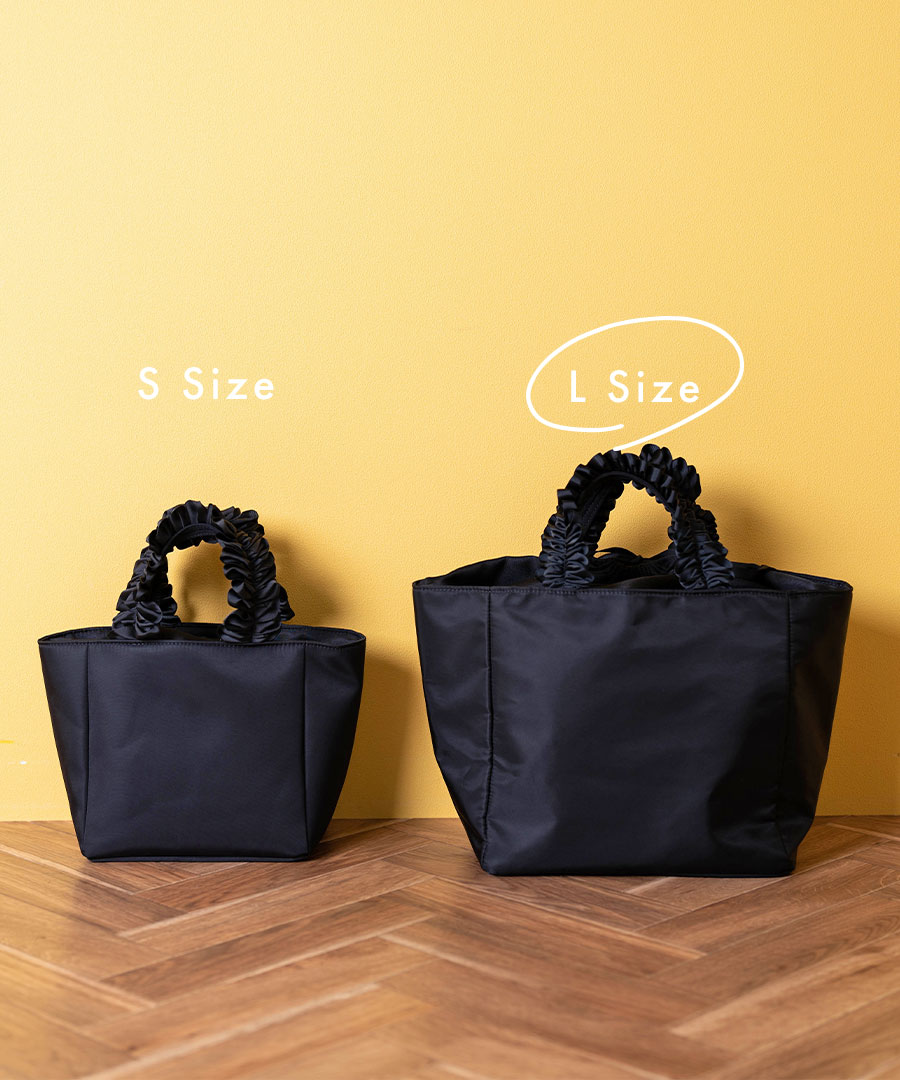 フリルナイロントートバッグ「第2世代・改良版 Lifuka Nylon リフカナイロン Lサイズ」