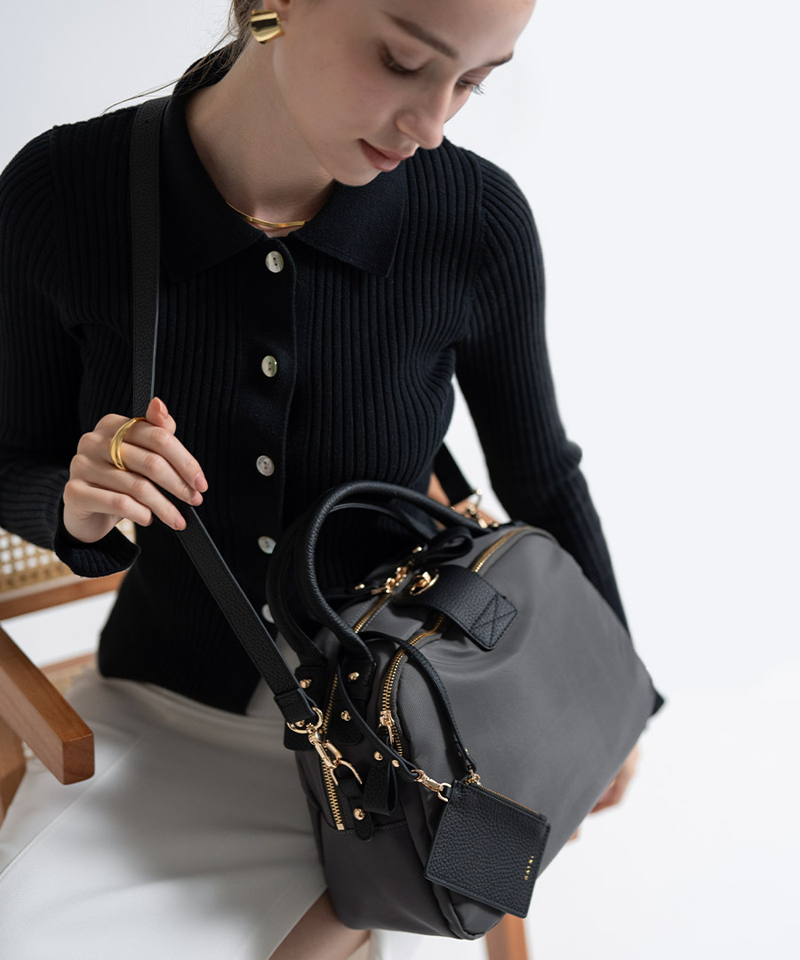 2way 撥水 ナイロン ショルダーバッグ ボストンバッグ【第3世代・改良版 Mini Nylon Loche ミニナイロンロシェ】