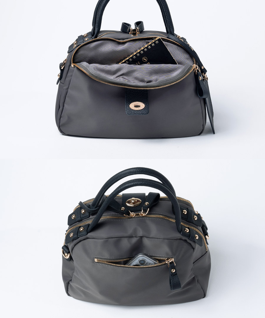 2way 撥水 ナイロン ショルダーバッグ ボストンバッグ【第3世代・改良版 Mini Nylon Loche ミニナイロンロシェ】