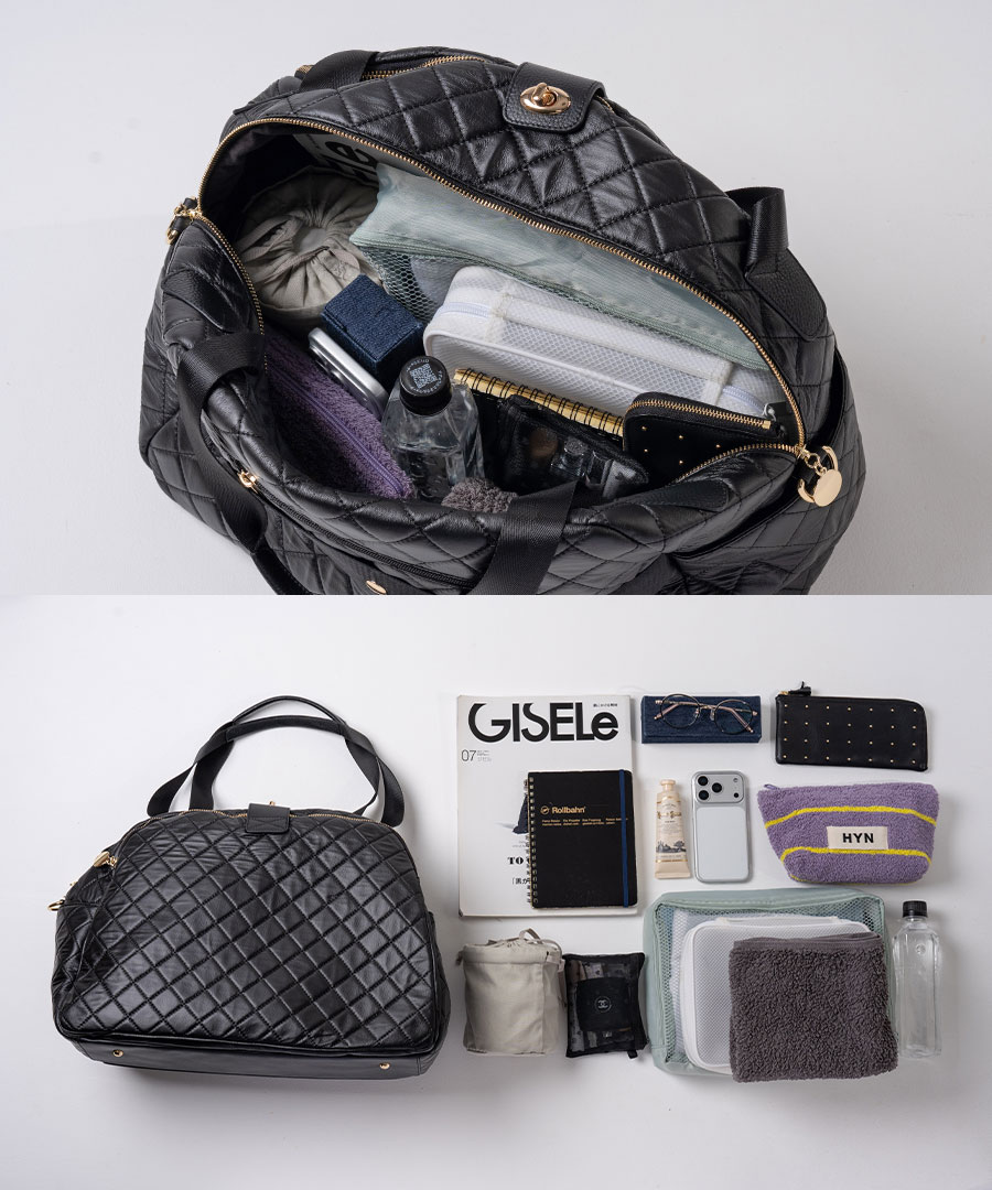 ボストンバッグ 旅行かばん レディース【第3世代・改良版 Loche Quilted Boston Bag ロシェキルティングボストン LLサイズ】