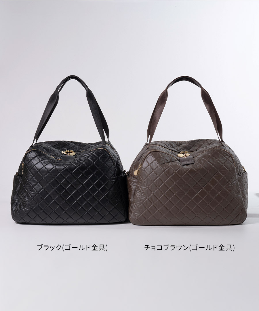 HAYNI ボストンバッグ(黒) キャリーケース対応 インナーヒョウ柄LL