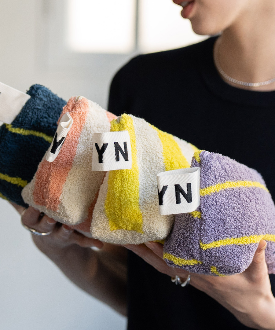 ポーチ コスメポーチ レディース【Luluana pouch ルルアナポーチ｜HAYNI ヘイニ】タオル地 タオル ストライプ 化粧ポーチ 小物入れ メイクポーチ 持ち歩き コンパクト 小さめ 旅行 かわいい おしゃれ 上品 軽い 軽量