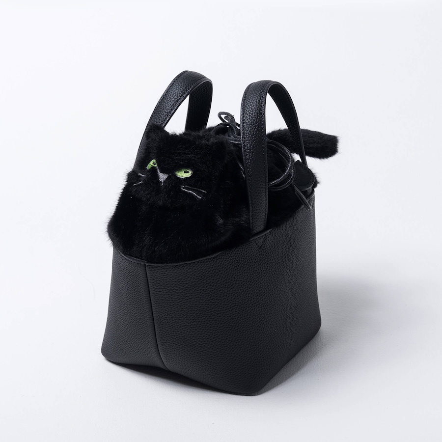 HAYNI（ヘイニ） 本革 ねこモチーフ ハンドバッグ「Minetcuir ミネット