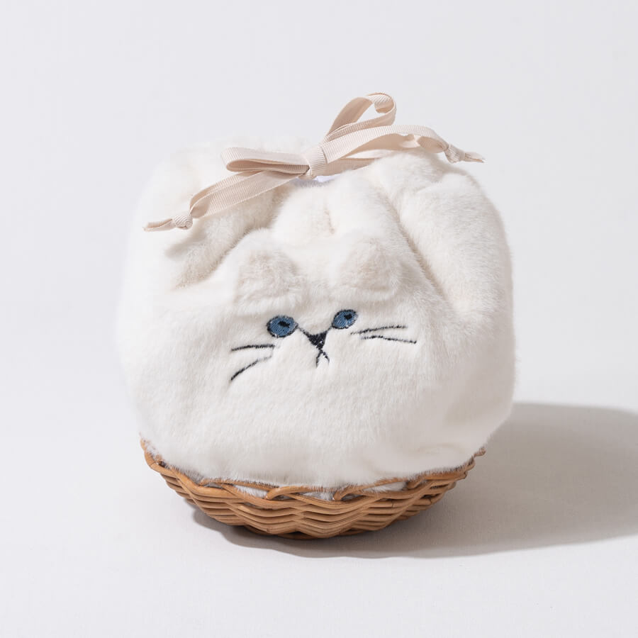 猫 ねこ ショルダーバッグ レディース「minetpanifur ミネットパニファー」バッグ ショルダー 巾着 雑貨 白猫 白 ファーバッグ  プレゼント HAYNI ヘイニ