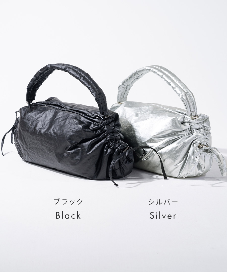 ハンドバッグ レディース ナイロン「Plaff プラフ」横長 ショルダーバッグ パファーバッグ 2way 軽量 軽い 黒 シルバー バッグ ブランド ヘイニ HAYNI | HAYNI | 19