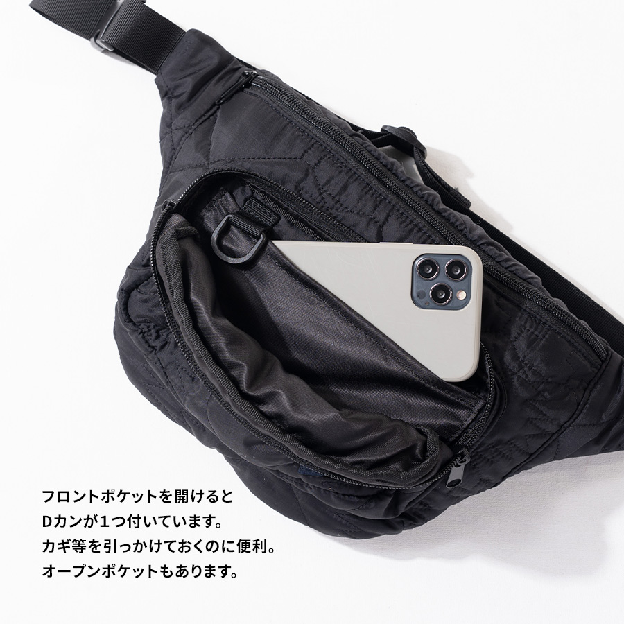 ペンドルトン ヘイニ別注 ボディバッグ ウエストポーチ ウエストバッグ レディース「Zize fit ジゼフィット」黒 軽い 軽量 HAYNI