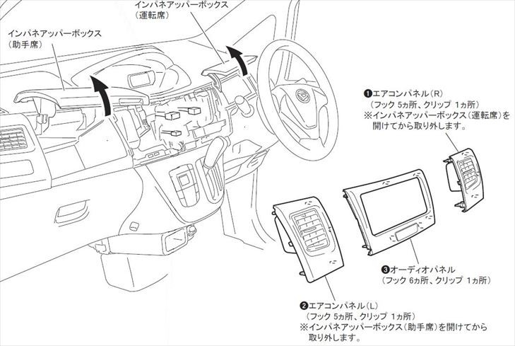 ダイハツ ムーヴ (LA100S) H22~H24 2DINワイドナビ取付キット オーディオ/パネル ムーブ D79B :3079-10:パネル王国  - 通販 - Yahoo!ショッピング