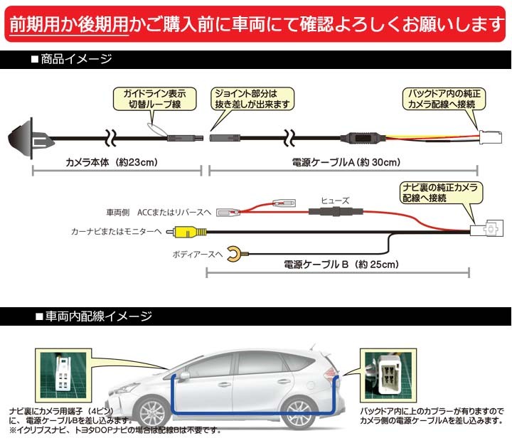 プリウスα前期専用 トヨタ純正バックカメラ用に準備された車両内配線を利用してカーナビ接続出来るカメラ配線セット プリウスアルファZVW40W/ZVW41W  JP-19PRA : jifuplace-jp-12pra : パネル王国 - 通販 - Yahoo!ショッピング