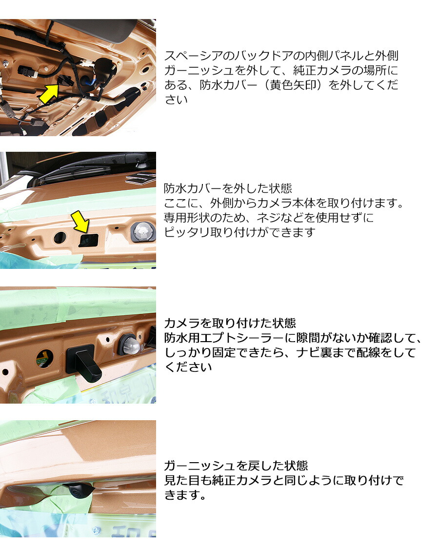 スペーシア スズキ スズキ純正バックカメラと同じ場所にぴったり