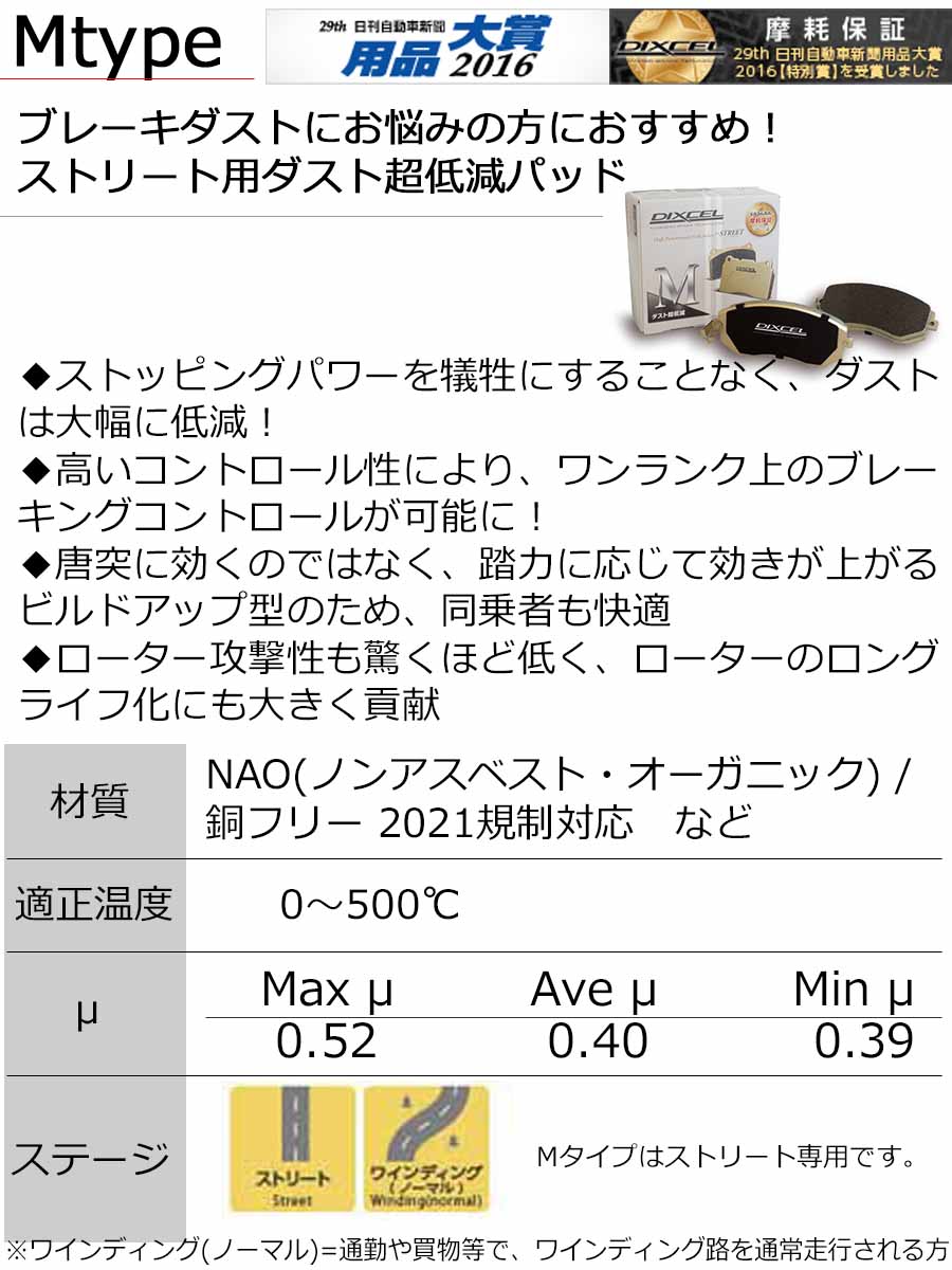 トヨタ カムリ ハイブリッド (AXVH70)H29/07~ ブレーキパッド リア用 M