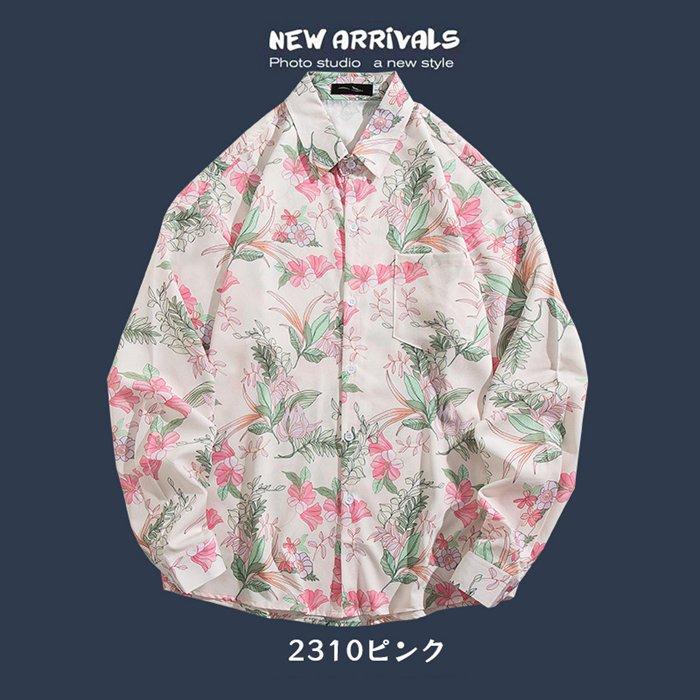 シャツ メンズ アロハシャツ 長袖 花柄シャツ カジュアルシャツ 総柄 開襟 スリム 細身 メンズシャツ 長袖シャツ トップス 柄シャツ | ブランド登録なし | 02