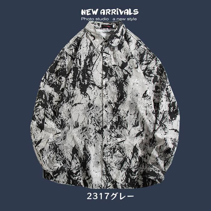 シャツ メンズ アロハシャツ 長袖 花柄シャツ カジュアルシャツ 総柄 開襟 スリム 細身 メンズシャツ 長袖シャツ トップス 柄シャツ | ブランド登録なし | 05