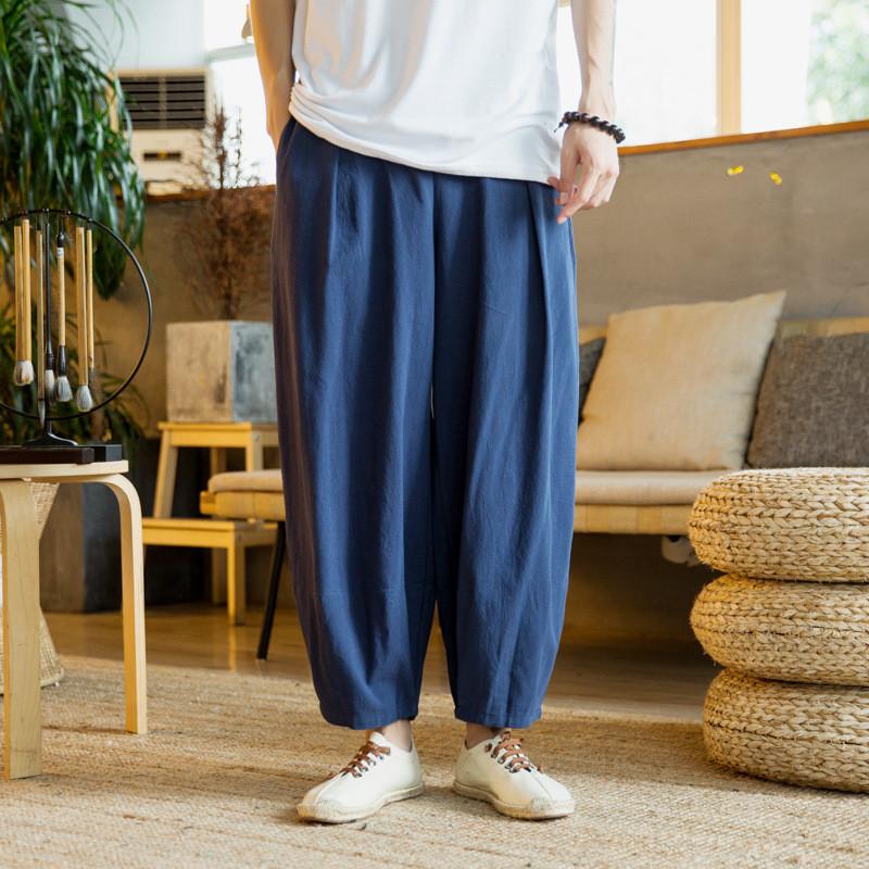 サルエルパンツ メンズ ロング リネン ワイドパンツ アラジンパンツ ズボン チノパン パンツ ボトムス 大きいサイズ カジュアル 父の日 プレゼント | ブランド登録なし | 02