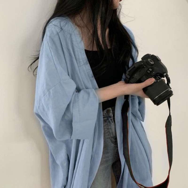 シャツ レディース ロング 長袖 ブラウス ロングシャツ カーディガン シャツワンピース 春 夏 春服 夏服 きれいめ チュニック トップス 羽織 | ブランド登録なし | 01