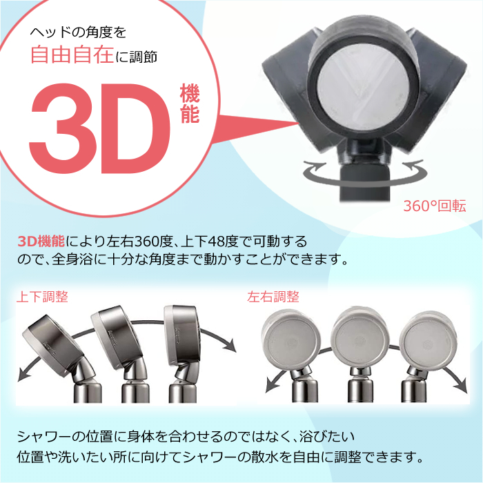 シャワーヘッド Arromic 3Dサロン ナノバブルシャワー SS-TN2B 