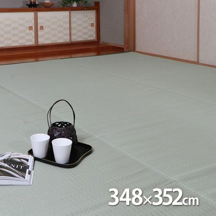 【色:グリーン_サイズ:江戸間6畳約261×352cm】イケヒコ ＰＰ ポリプロ イケヒコ PPカーペット ファーム 選べる2色 グリーン ベージュ 261