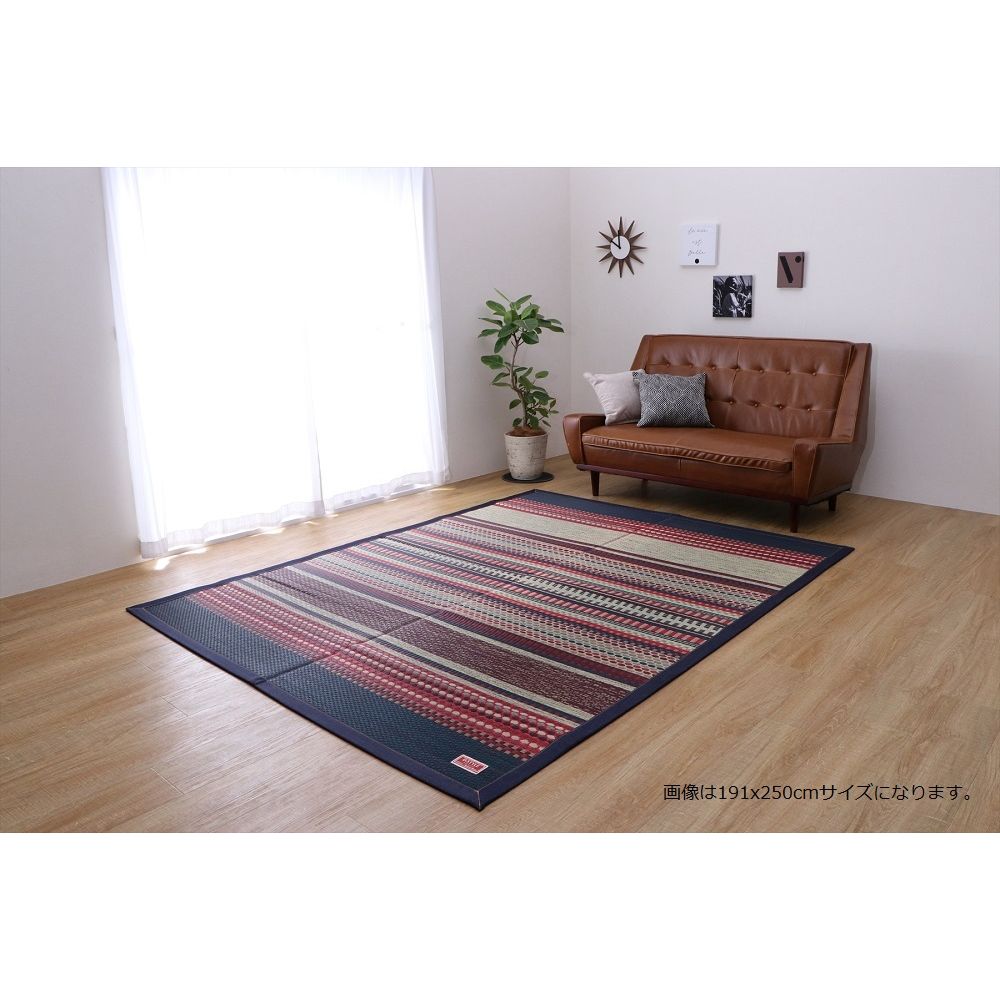 イケヒコ 国産い草ラグ ラルフ 選べる2色 ブルー カーキ 240×320cm
