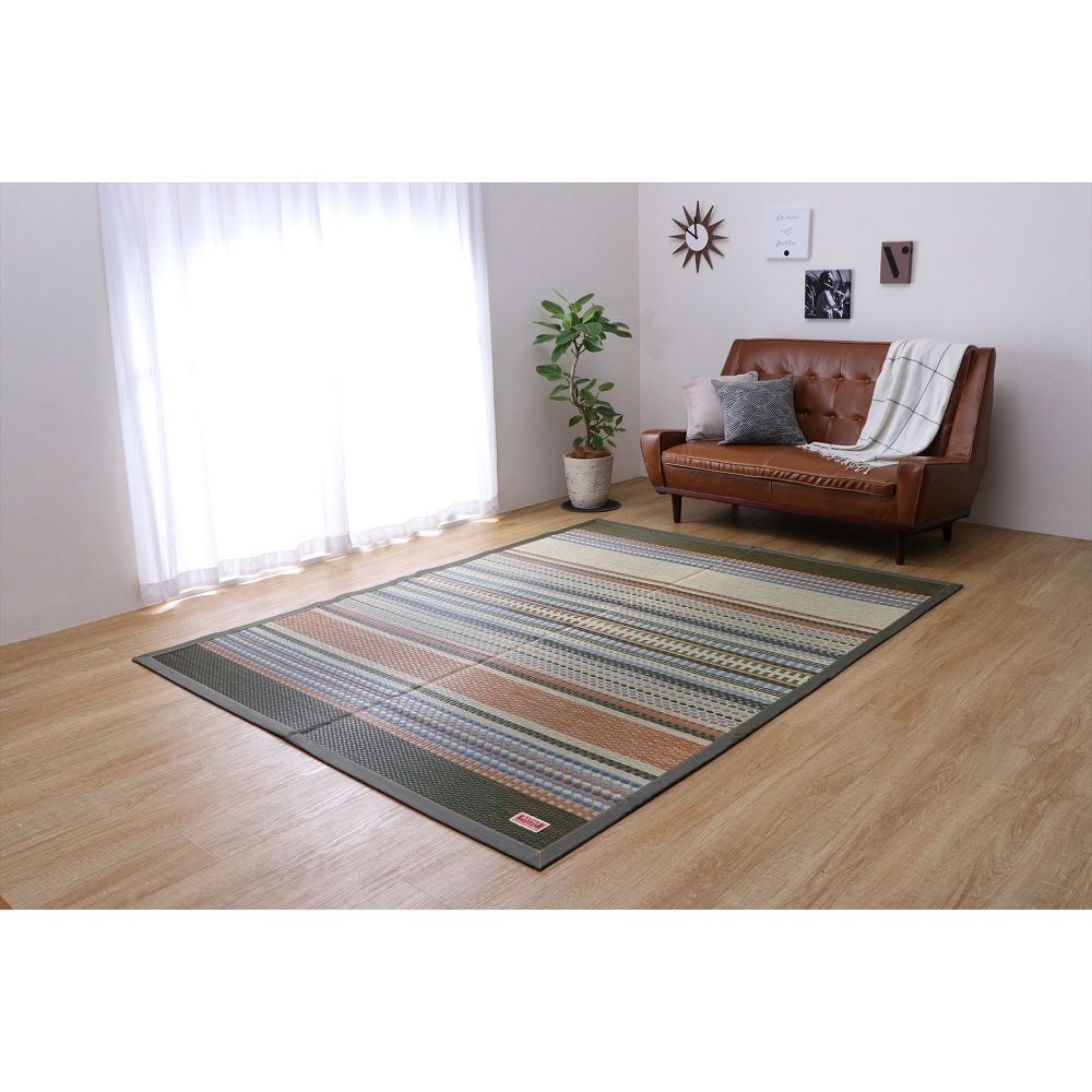 イケヒコ 国産い草ラグ ラルフ 選べる2色 ブルー カーキ 240×320cm