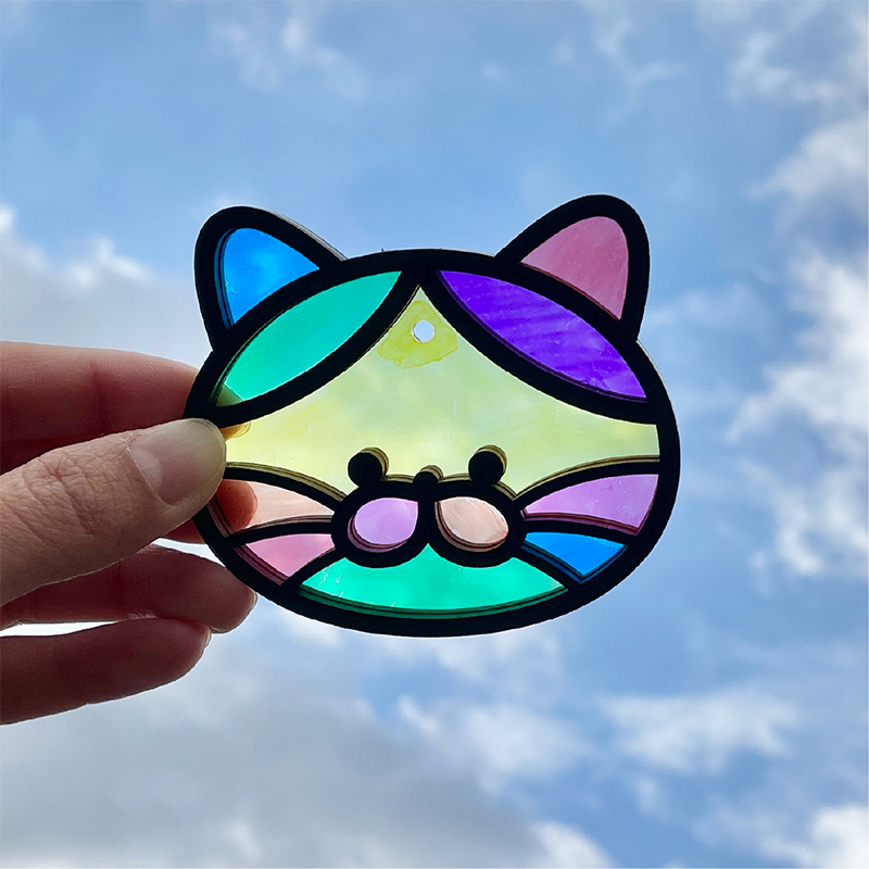 木工作キット はじめてのDIYキット ステンドグラス風ねこ 工作 キット
